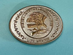 North American Hunting Club Life Member Eagle Vintage Two Tone Belt Buckle