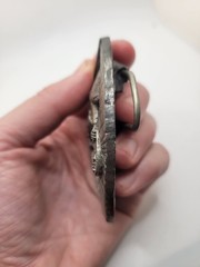1980&rsquo;s Gold Miner Panning Pewter Silver Tone Belt Buckle Buckles Of America