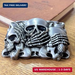 Western Cowboy Belt Buckle for Men, Ghost Skeleton Skull Belt Buckle Gifts for M