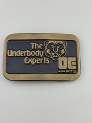 Solid Brass Mechanic Shop Belt Buckle DC Parts Garage Auto Underbody