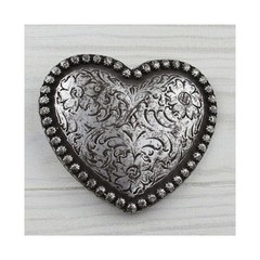 Victorian Heart Belt Buckle Antique Brass Antique Floral Engraved
