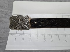 Ivan Taiwan Lone Star Belt Buckle with Size 34 Steerhide Belt 1.5” Wide