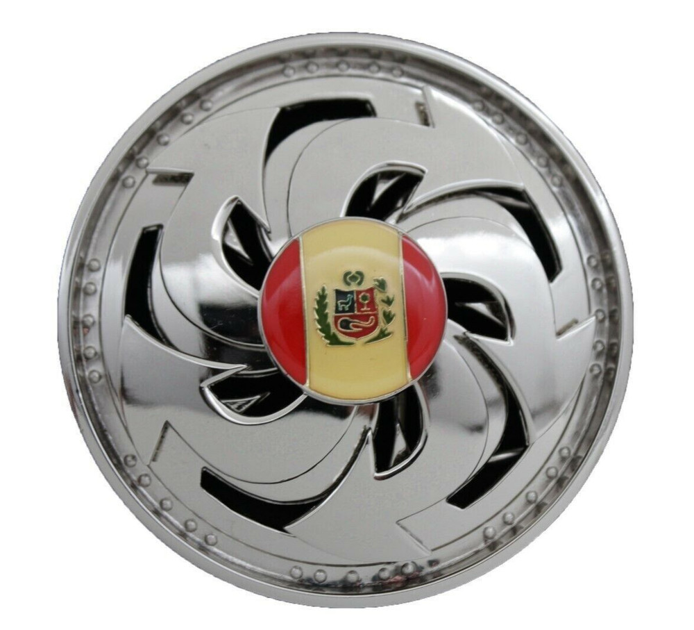 Fashion Spain Flag Belt Buckle Silver Toned Round Shape Spinner Unisex New