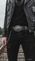 Men Women Dark Silver Metal Big Belt Buckle Fashion Skeleton Skulls Gothic Death