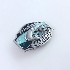 Vintage Style Rather Be Fishing Fish Belt Buckle also Stock in US