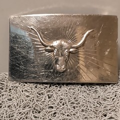 Vintage Mid-Century Texas Longhorn Steer Belt Buckle – Pat Pending Cowboy Rodeo