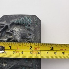 VTG 1990 Bergamot Bowhunter Deer Hunting Belt Buckle Made in USA Pewter Tone *