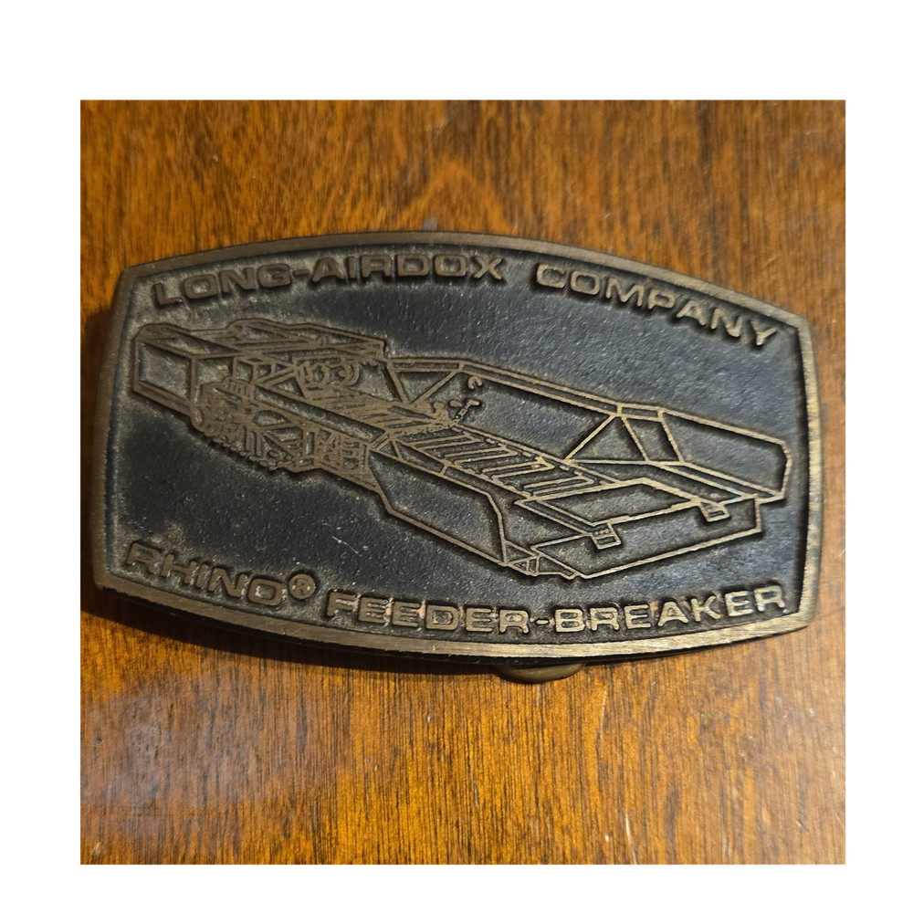 DynaBuckle Solid Brass Long-Airdox Rhino Feeder-Breaker Western Belt Buckle