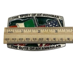 Ireland USA Flag Belt Buckle Metal USA Irish Pride St. Patrick’s Day Enamel READ