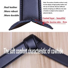 THS Leather Ratchet Belt for Men – Automatic Click Buckle, 36-40, Brown