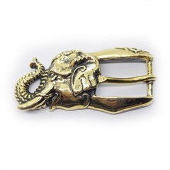 Elephant Head Brass Belt Buckle