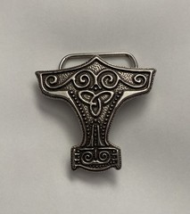 THORS HAMMER Silver Metal Belt Buckle Mjolnir Viking