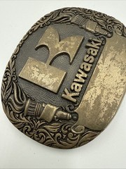 Vintage Kawasaki Solid Brass Belt buckle