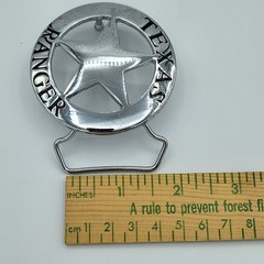 Texas Ranger Badge Belt Buckle (Silver)