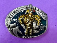 Construction Worker , Rooster Cock A Breed Apart Belt Buckle In New Condition!