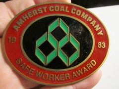 1983 AMHERST COAL COMPANY SAFE WORKER AWARD BELT BUCKLE BBA-7