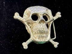 Skull Head Crossbones Halloween Biker Gothic Punk Vibe Belt Buckle