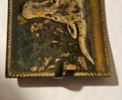 COPPER TONE BULL STEER HEAD BELT BUCKLE WESTERN VINTAGE