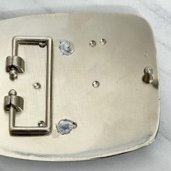 I Letter Initial Monogram Silver Tone Belt Buckle 3.16&Prime; Personalized