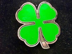 Lucky 4 Leaf Clover Irish St Patrick&rsquo;s Day Shamrock Green Enameled Belt Buckle