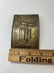 Vintage 1970s Brass Adolph Coors Beer Brewery Large Belt Buckle Native American