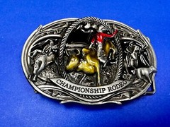 Championship Rodeo Bull Riding Rider Champion Trophy Award Cowboy Belt Buckle