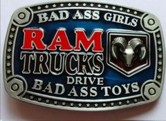 Dodge Ram girls Pewter Color Logo Belt Buckle RAM TOUGH Collectible