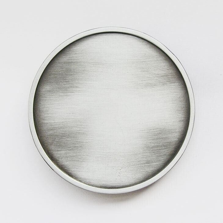 Antique Brushed Silver Round Blank Metal Belt Buckle