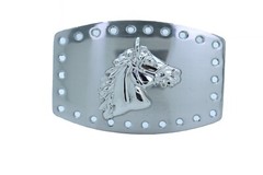 Cool Men Women Western Fashion Belt Buckle Silver Metal Rodeo Horse Classic Look