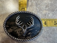 Nocona Mossy Oak/Deer Skull Belt Buckle Fits Belt Size 1.5&Prime; Sz 3.6&Prime;in X 2.5&Prime;in