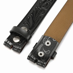 CHAOREN Western Belts for Men 32-34 (Fits Pants Size 30-32), Floral Black
