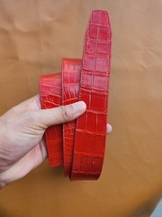 3.8CM Red 100% Luxury Genuine Leather Skin Mens Belt Buckle-customize