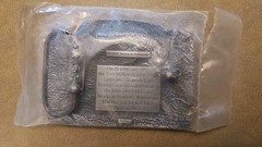 Vintage 1992 belt buckle JOHN DEERE Two Millionth TRACTOR lawn mower Pewter