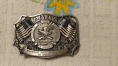 1871-1996 NRA 125th Anniversary American Flag Metal Belt Buckle-Made in USA