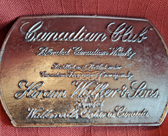VTG Rectangle Canadian Club Whisky Belt Buckle Silver Toned Fits 1.5&Prime; Belt