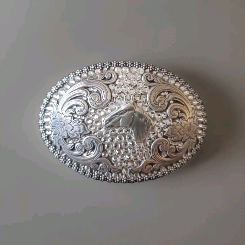 Nocona Blazin Roxx Horse Head Crystal Western Belt Buckle HORSE 37536
