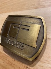 RCA Insurance Vintage Belt Buckle Brass Original 1/4LB+ Man Cave Fashion Decor