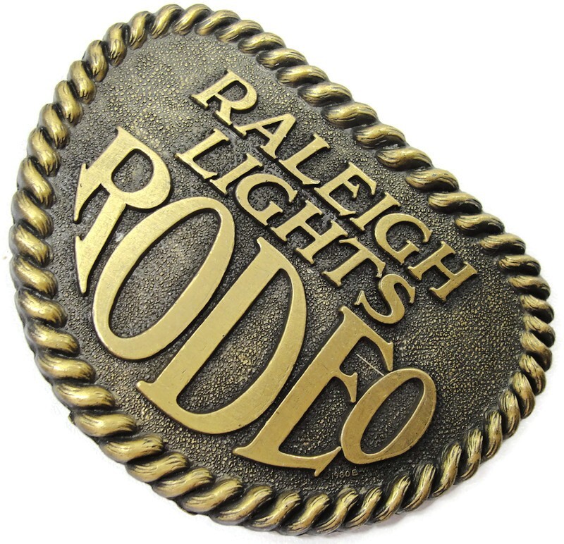Raleigh Lights Rodeo Belt Buckle Rope Border