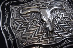 Crumrine Western LONGHORN bull Skull Belt Buckle 38026
