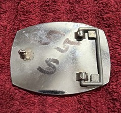 Belt Buckle with Embedded Lincoln One Cent Pennies, Silver Tone Plate Buckle
