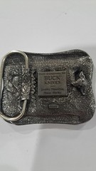 Buck Knives Silver Metal Belt Buckle Antique Finish 1.5in Logo MPN 950536