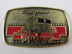 1989 Snap-on Tools Solid Brass Box Truck Drivin Proud Belt Buckle BTS SSX-1313