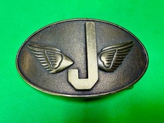 Monogram Flying Letter J Aviator Wings Taiwan Made Belt Buckle