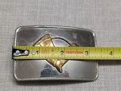 1970s vintage HORSE HEAD belt buckle NICKEL SILVER cowboy WESTERN rodeo