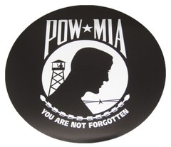 U.S. POWMIA POW MIA Circular 12&Prime; Inch Magnet (Car / Fridge / Other)