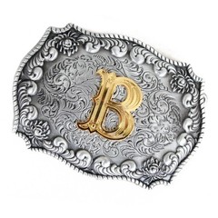 Men&rsquo;s Belt Buckles, English Letter in 3D, Western Style, CowboyAlphabe…