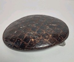 Justin 35 X Brown Leather Snake Skin Covered Belt Buckle Rustic Cowboy