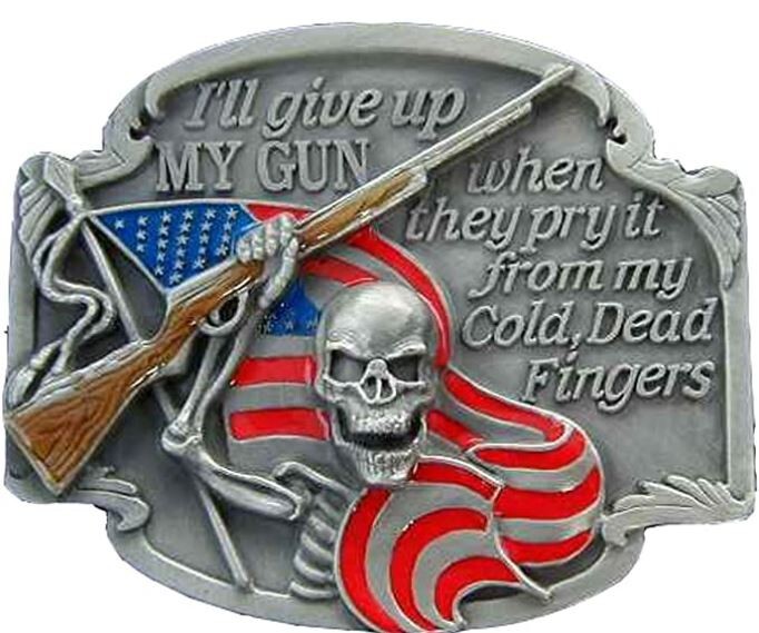 Give Up My Guns Belt Buckle Metal BU37