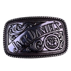 Jack Daniels Unisex Silver Tone Metal Belt Buckle Old No. 7 Design 2005 Limited