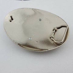 Big Alien Skull Silver Oval Buckle